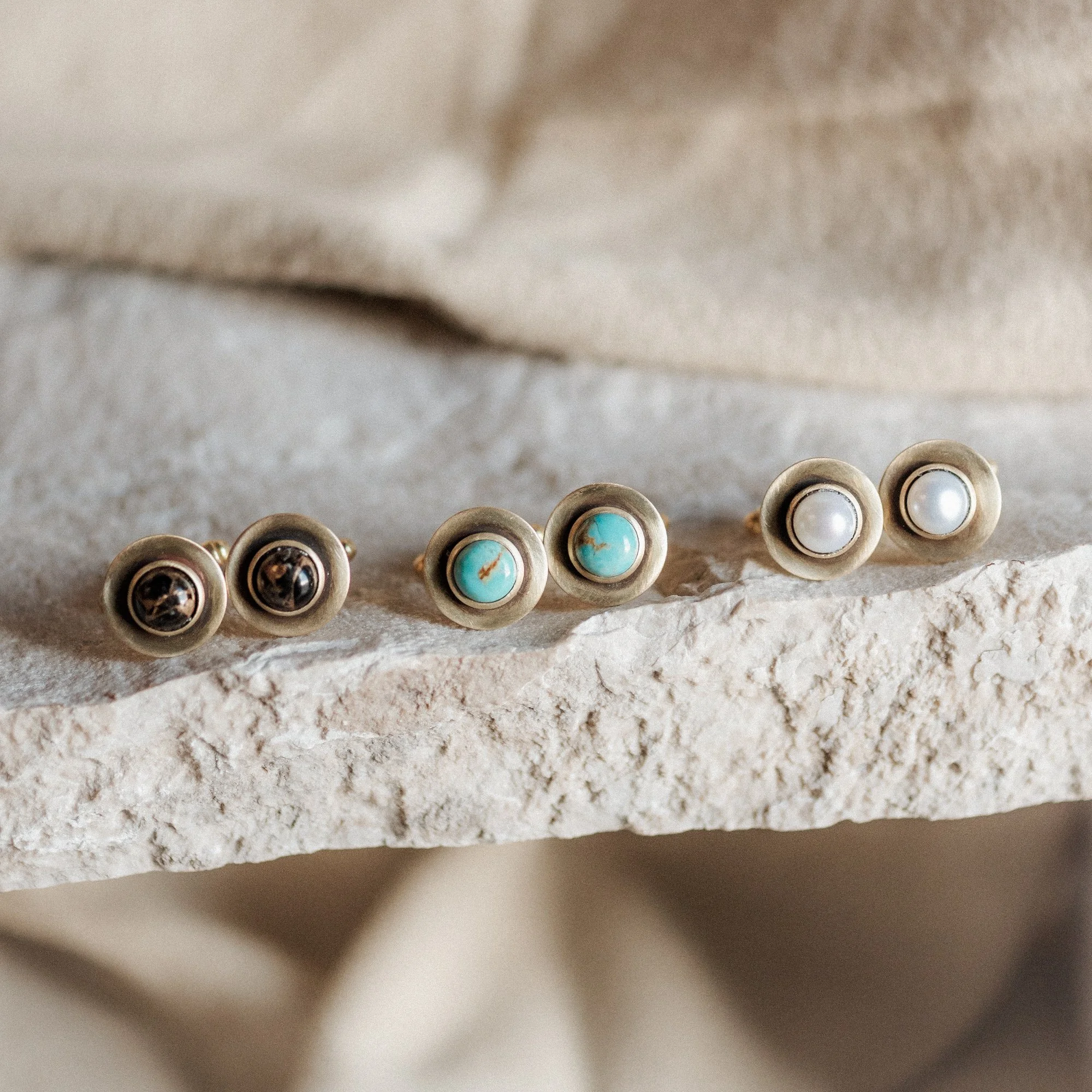 GIBBON CUFF LINKS // COPPER OBSIDIAN — COMMONFORM JEWELRY